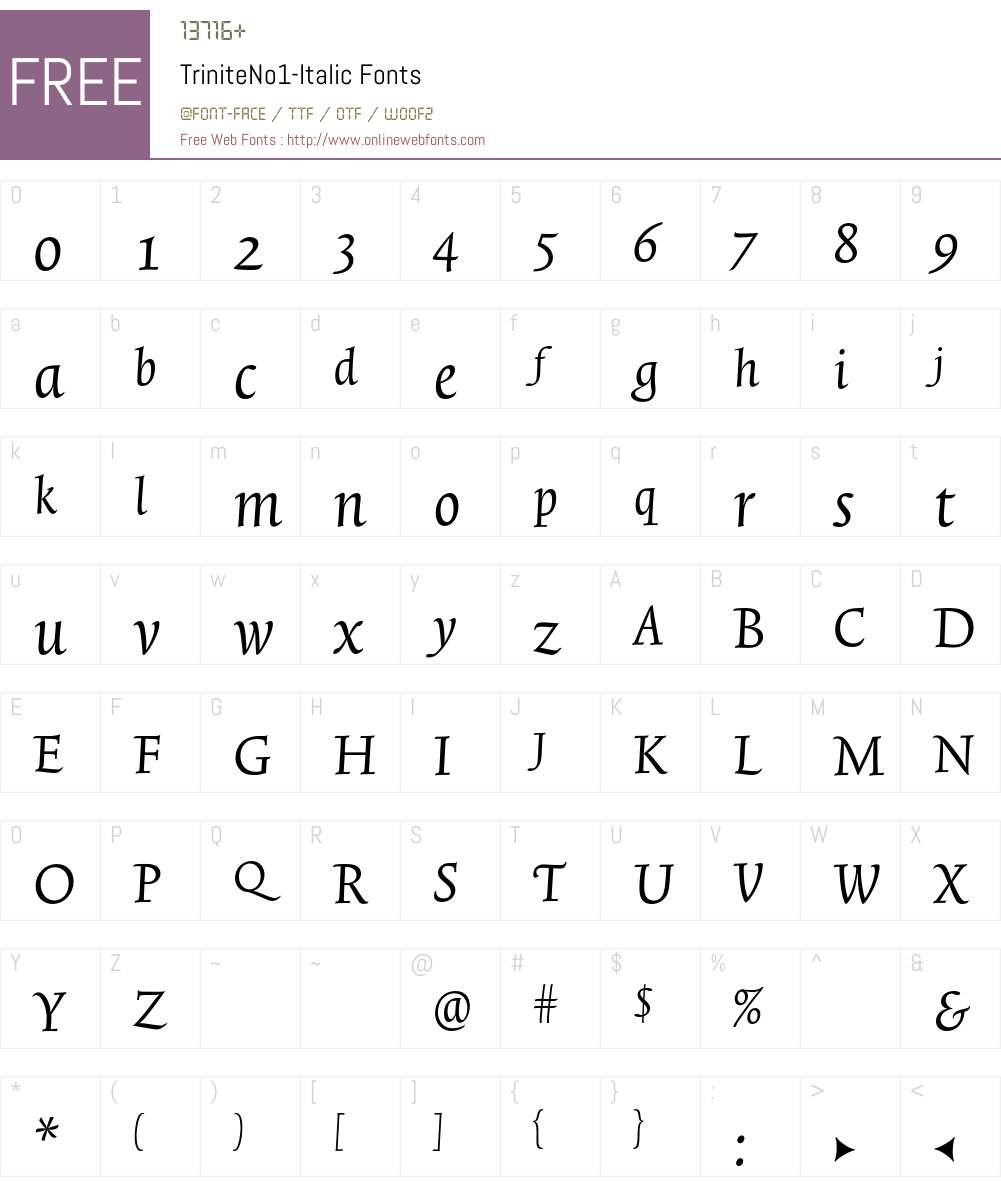 TriniteNo1 Font Screenshots