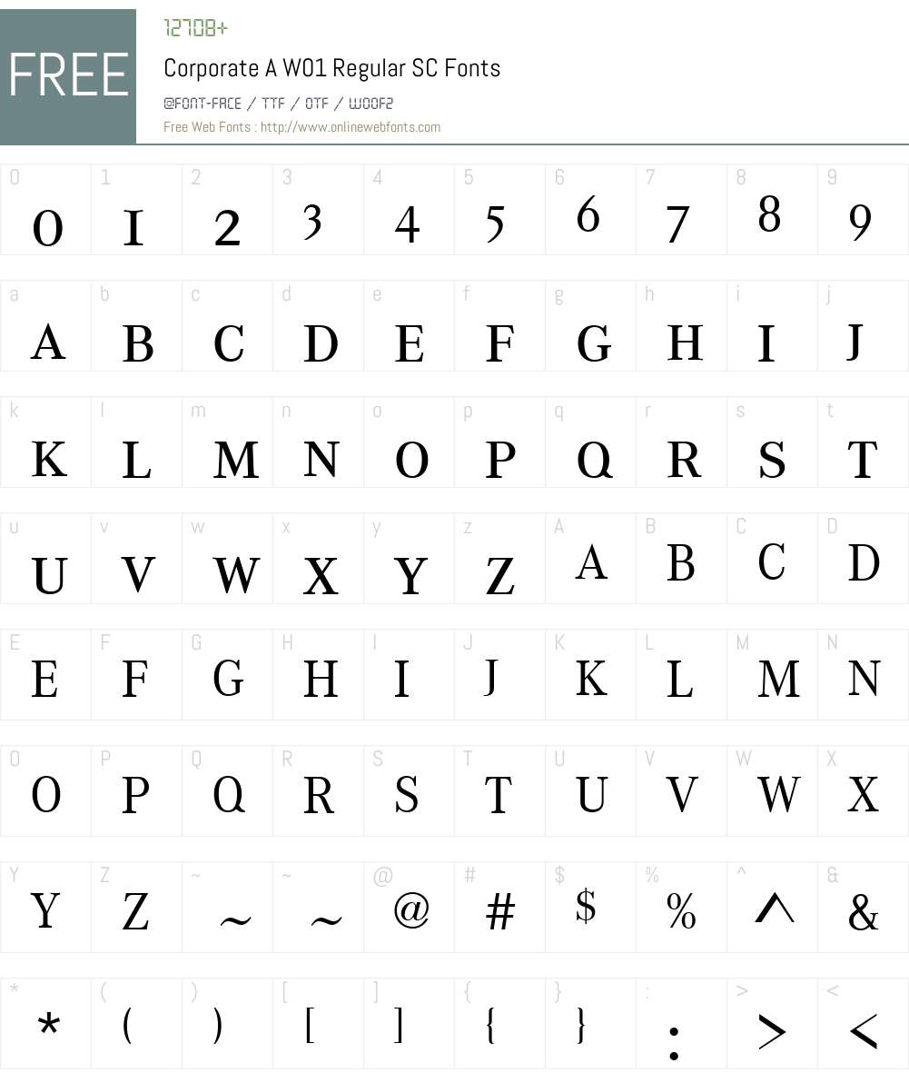 CorporateAW01-RegularSC Font Screenshots