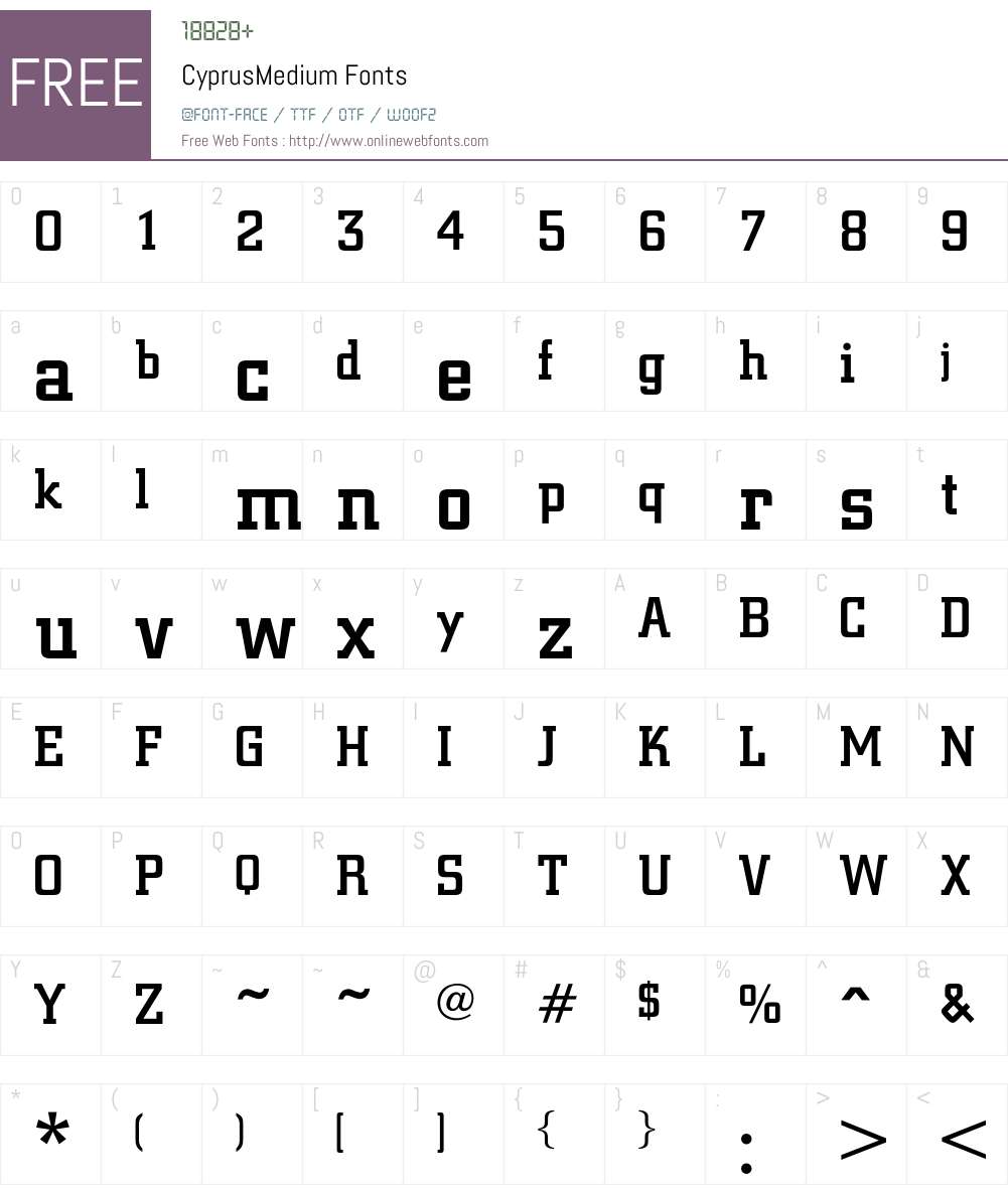 CyprusMedium Font Screenshots