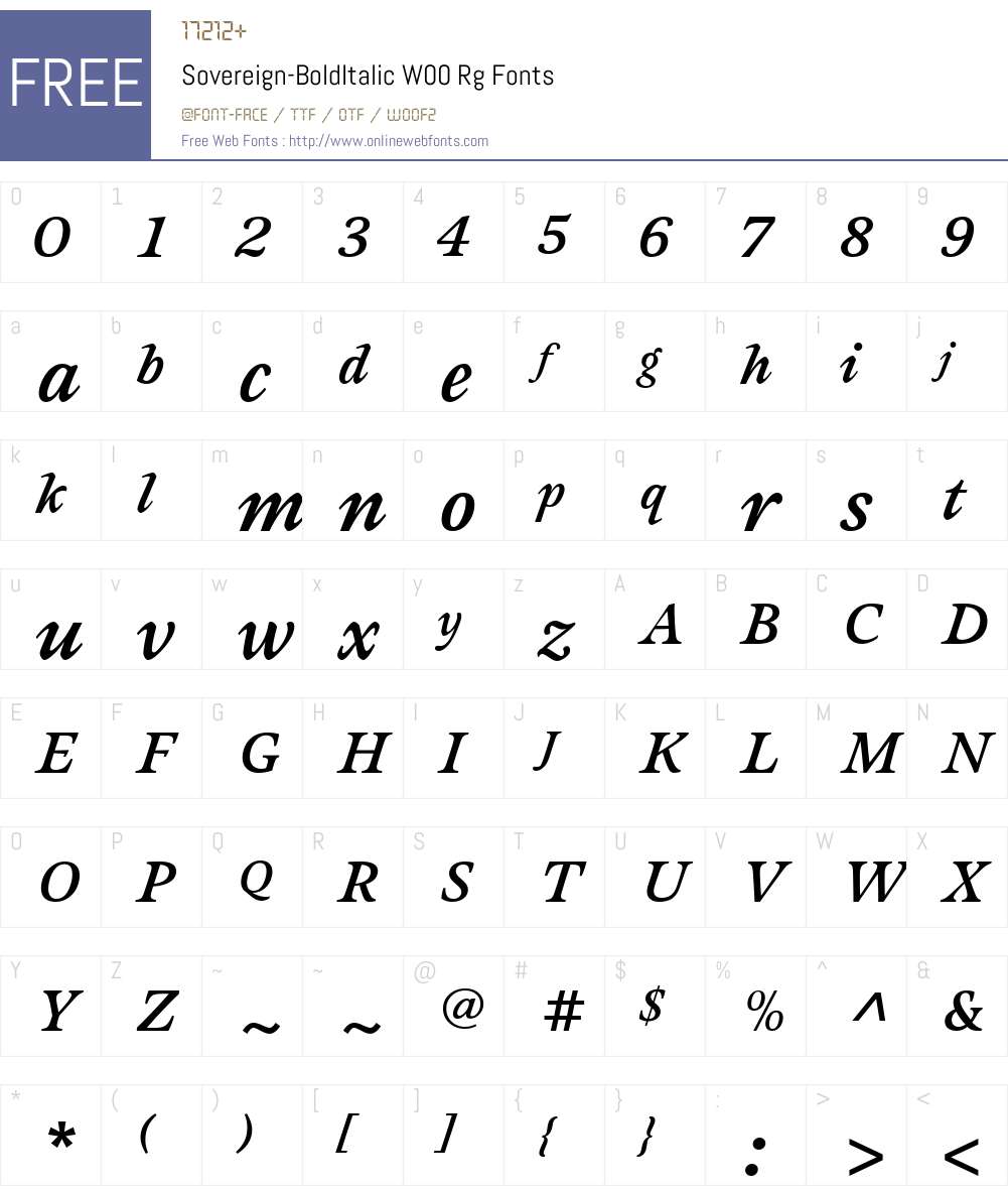 Sovereign Font Screenshots