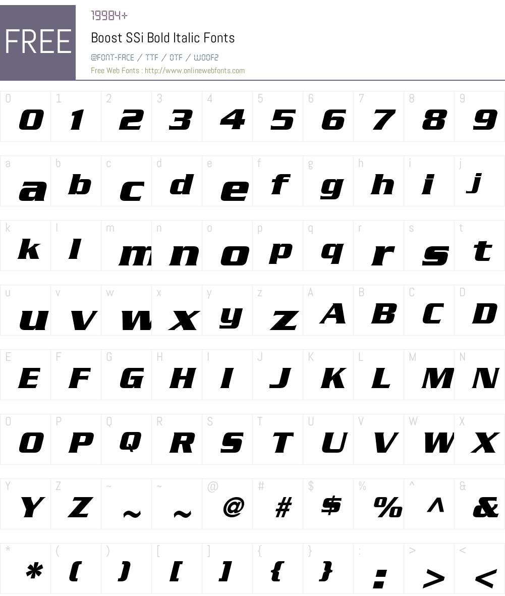 Boost SSi Font Screenshots
