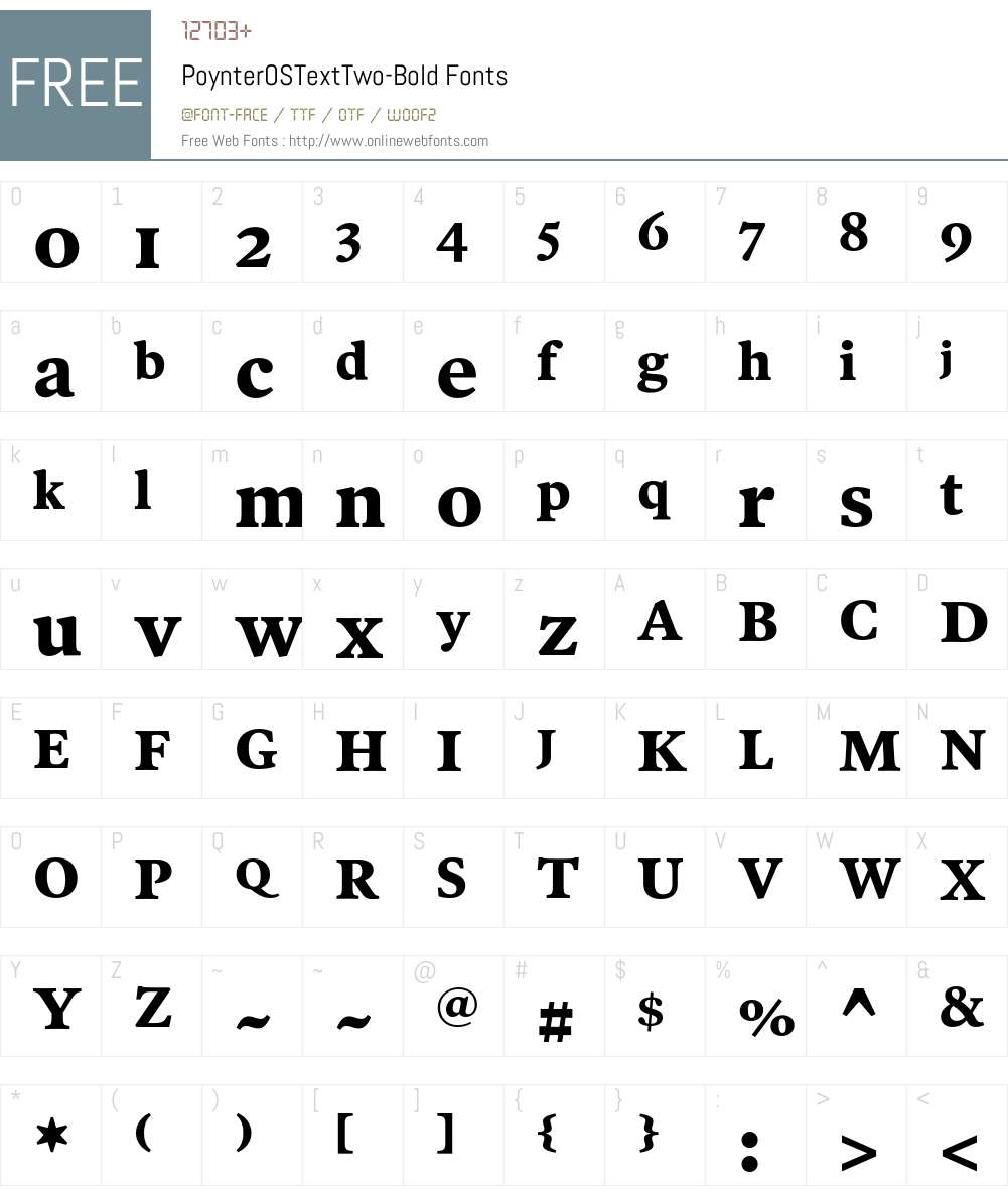 PoynterOSTextTwo-Bold Font Screenshots