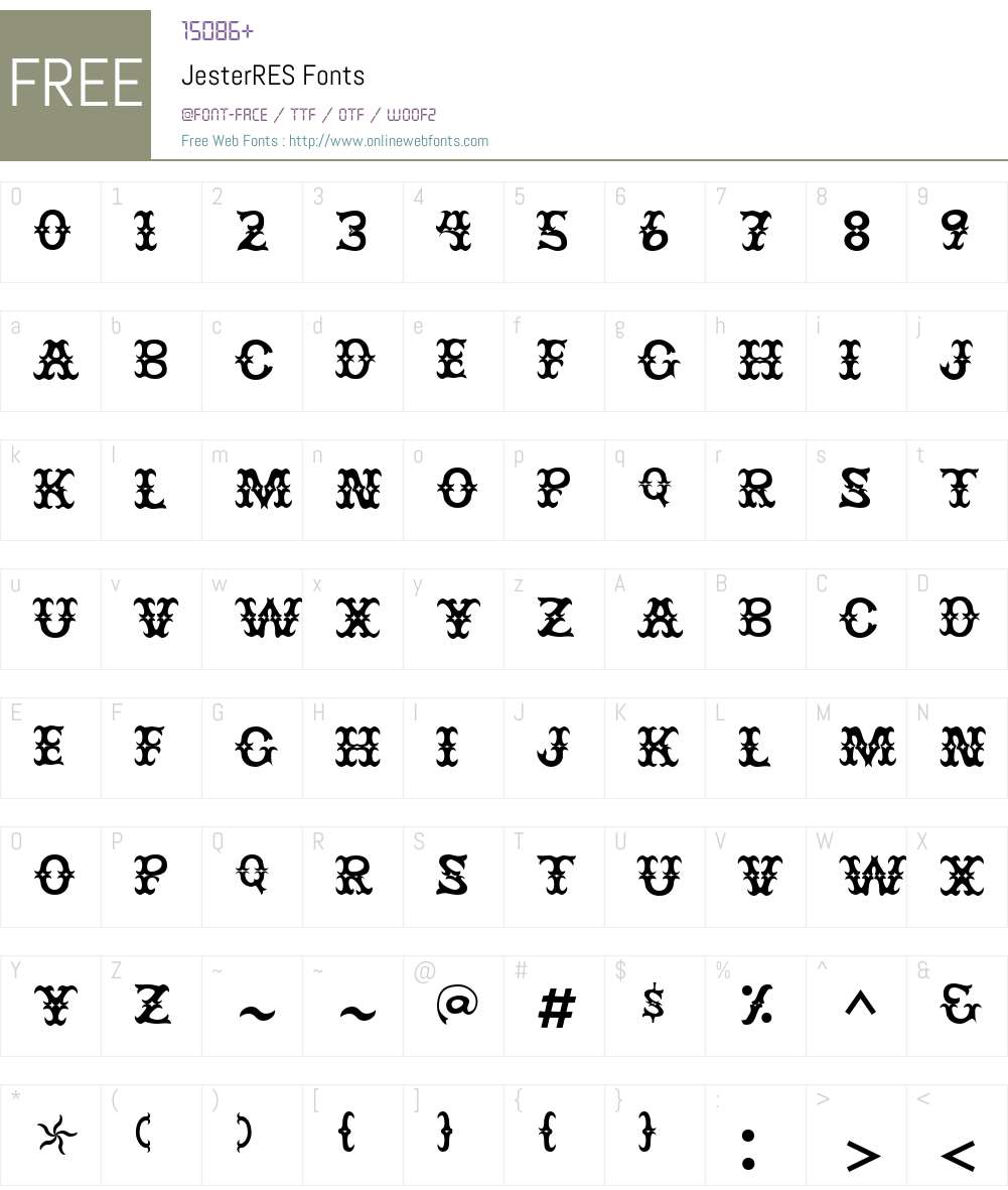 JesterRES Font Screenshots