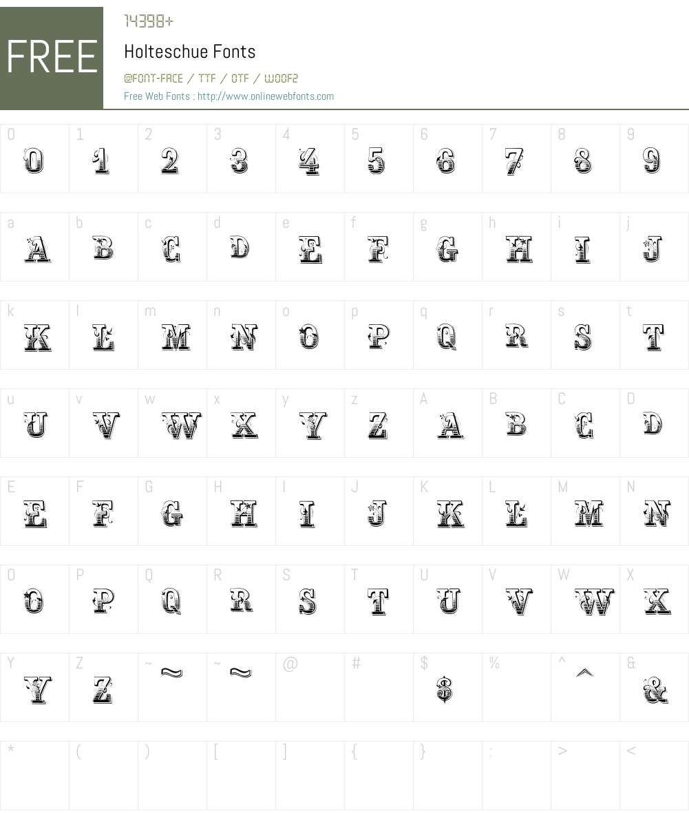 Holteschue Font Screenshots