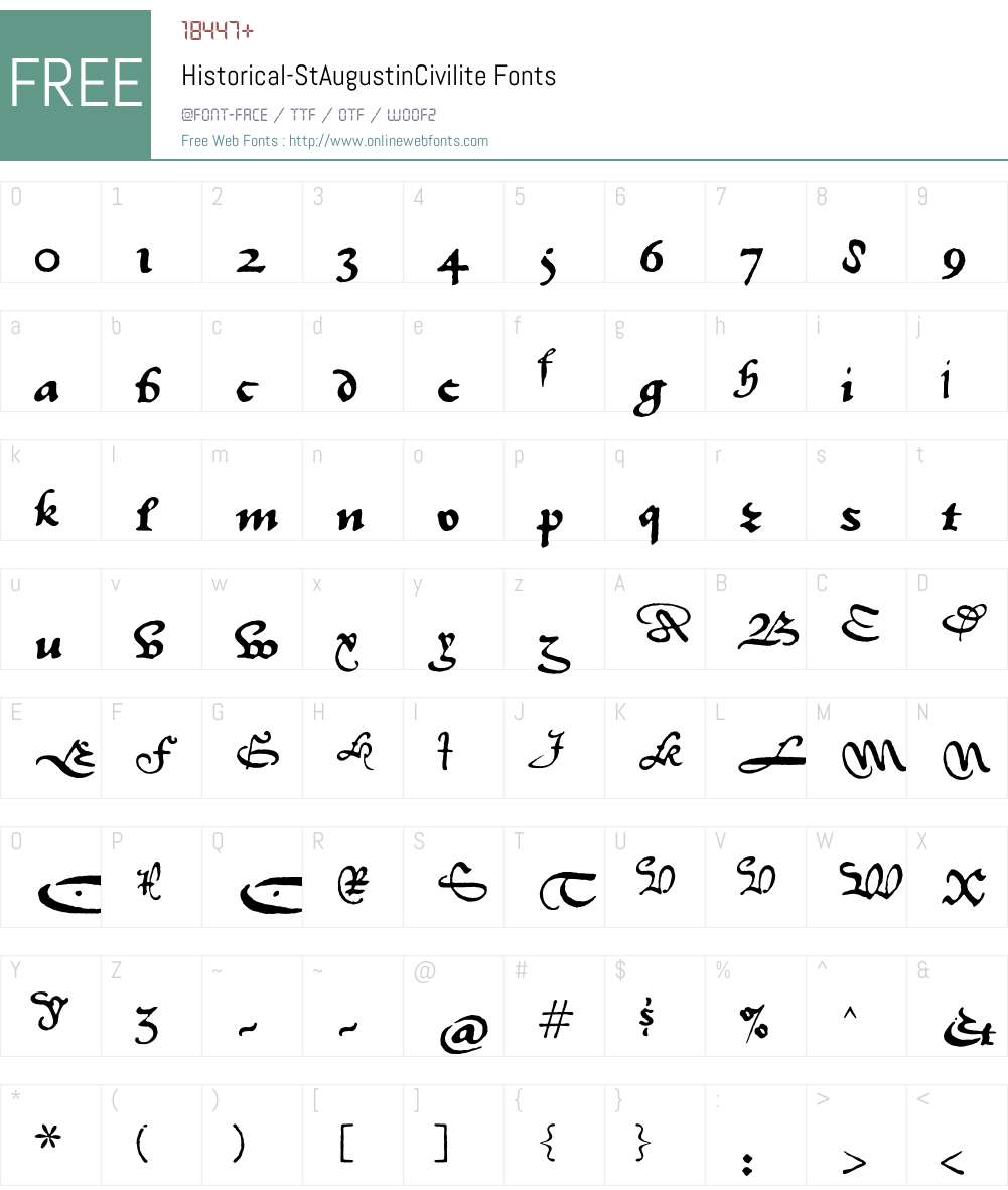 Historical Font Screenshots