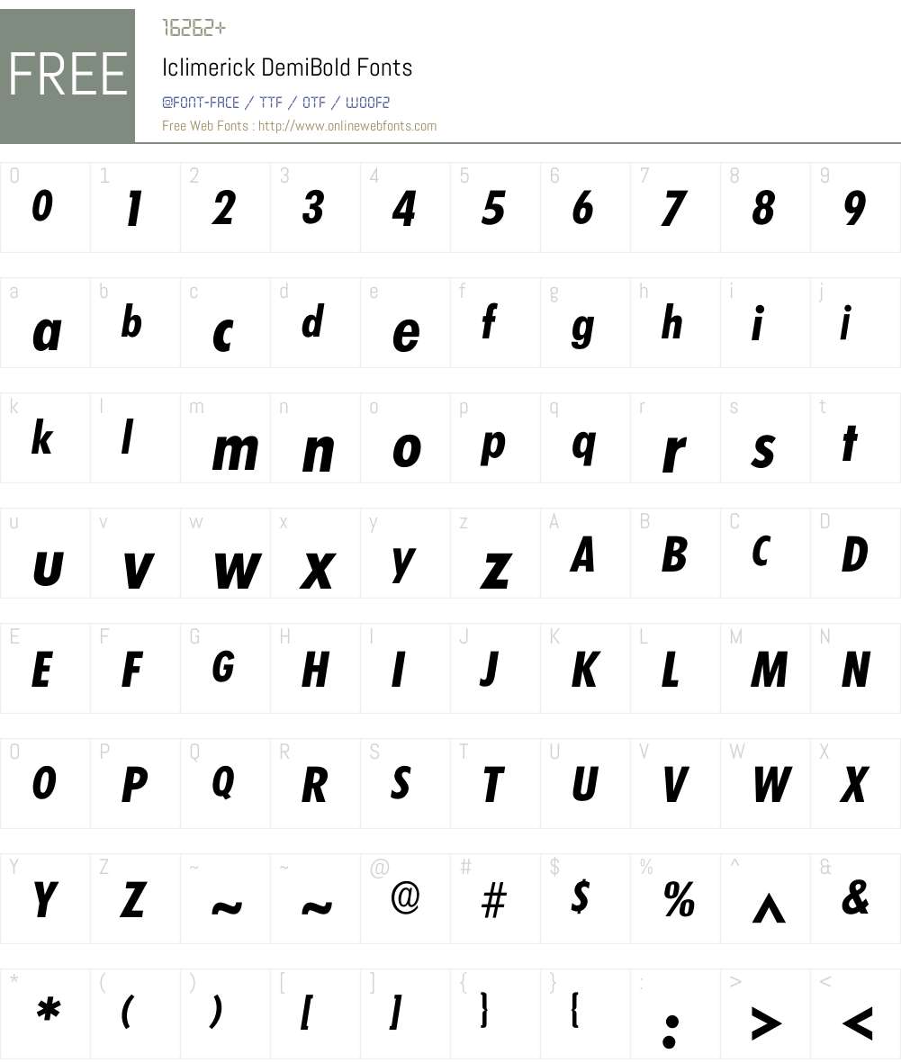 Iclimerick Font Screenshots