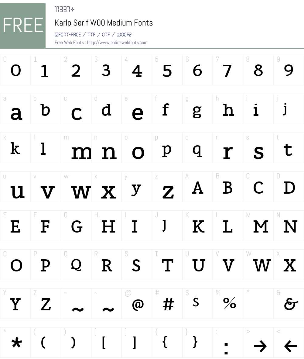 Karlo Serif Font Screenshots