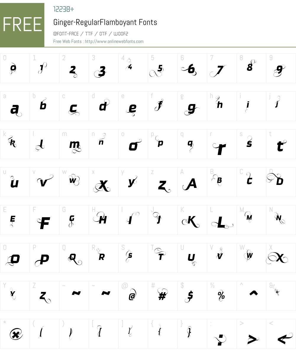 Ginger-RegularFlamboyant Font Screenshots