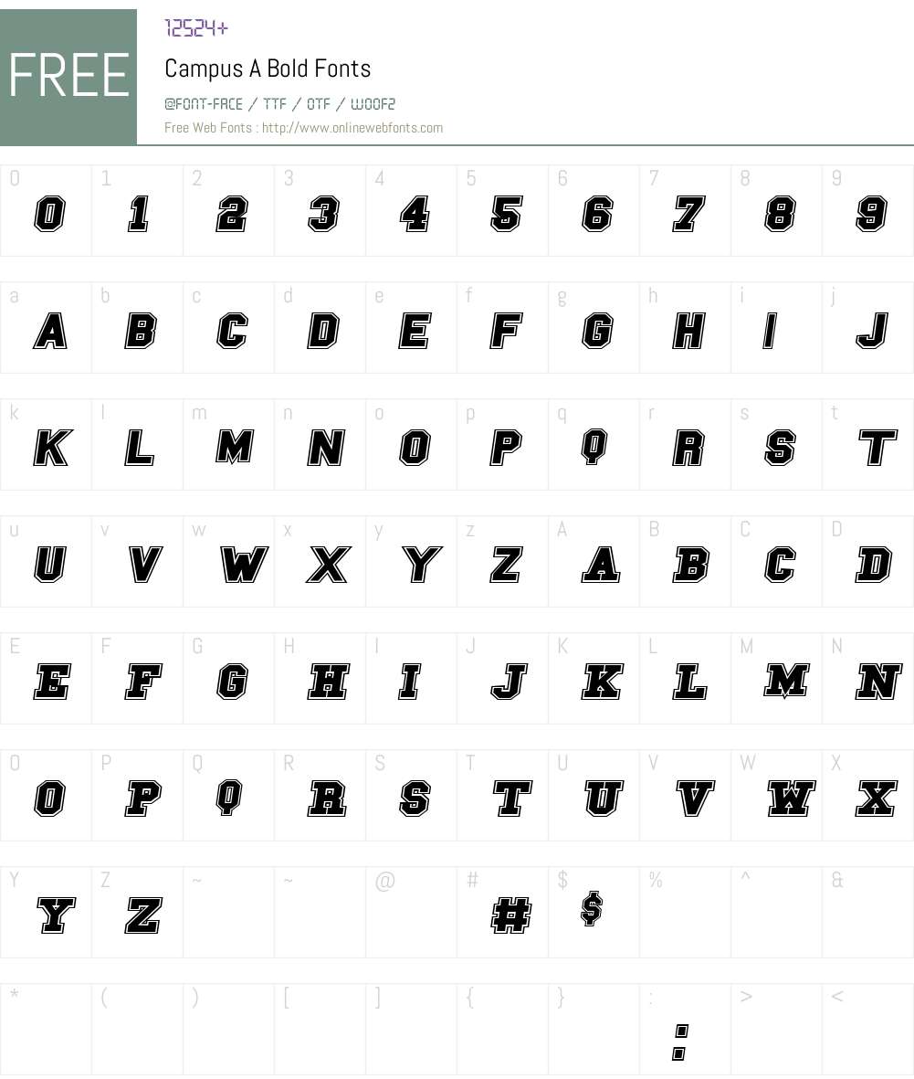 Campus A Font Screenshots