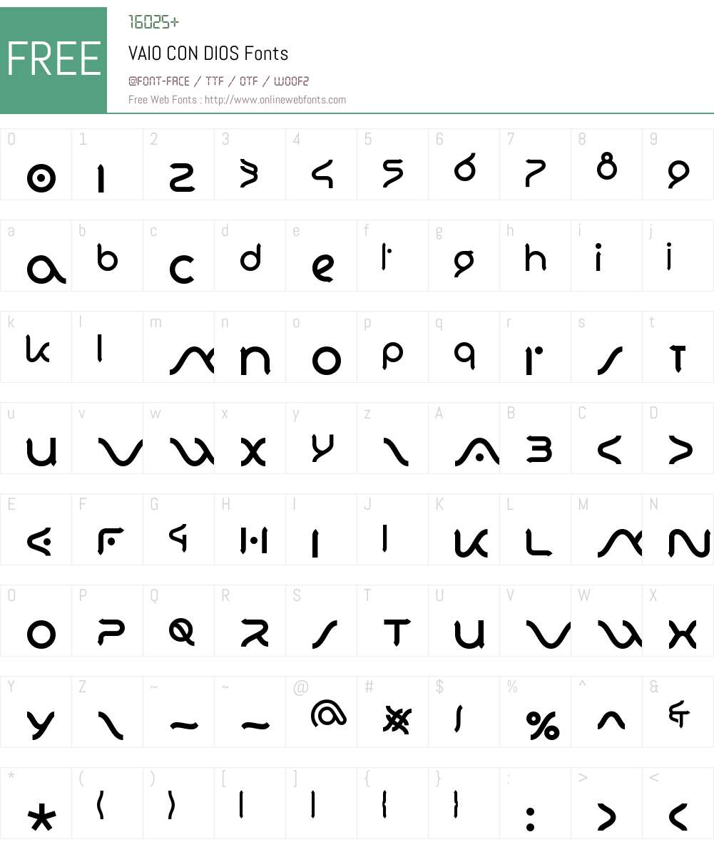 VAIO CON DIOS Font Screenshots