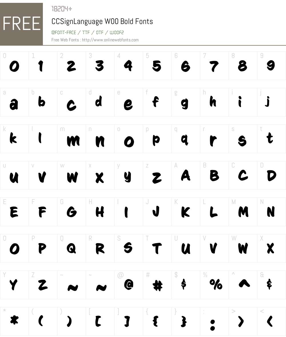 CCSignLanguageW00-Bold Font Screenshots