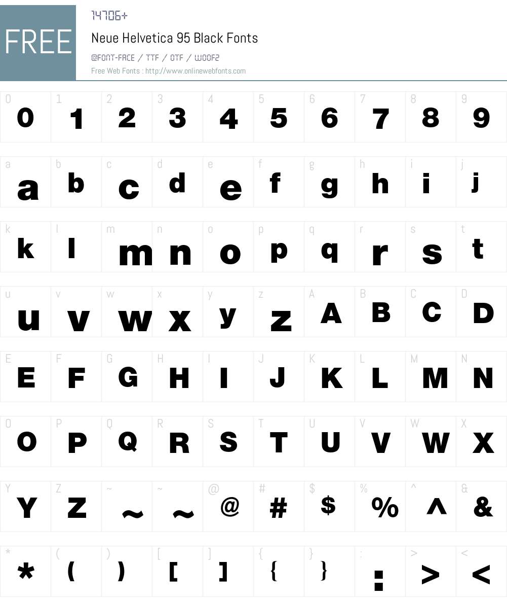 Neue Helvetica BQ Font Screenshots