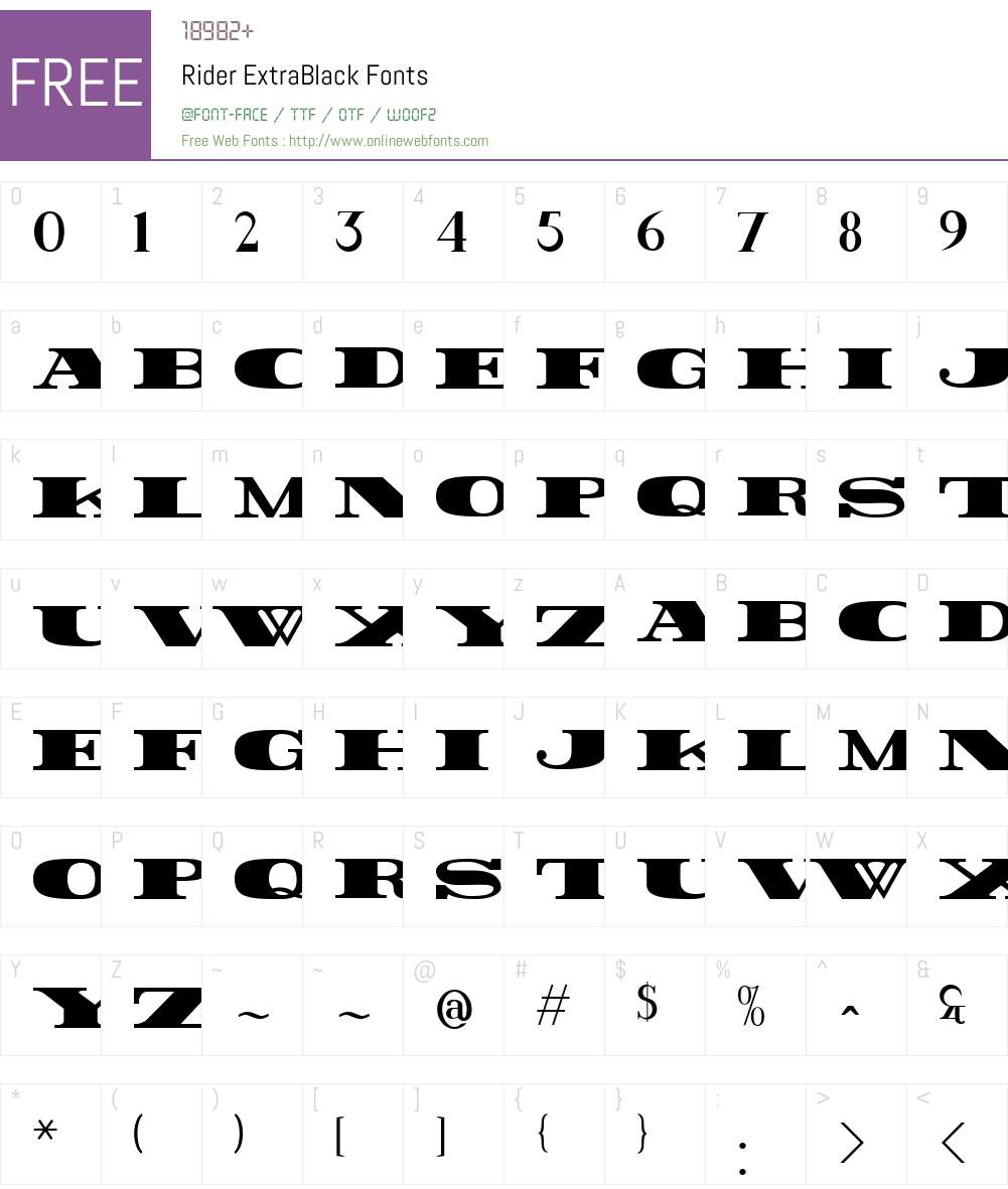 Rider Font Screenshots