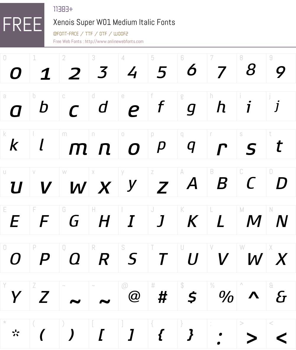 XenoisSuperW01-MediumItalic Font Screenshots