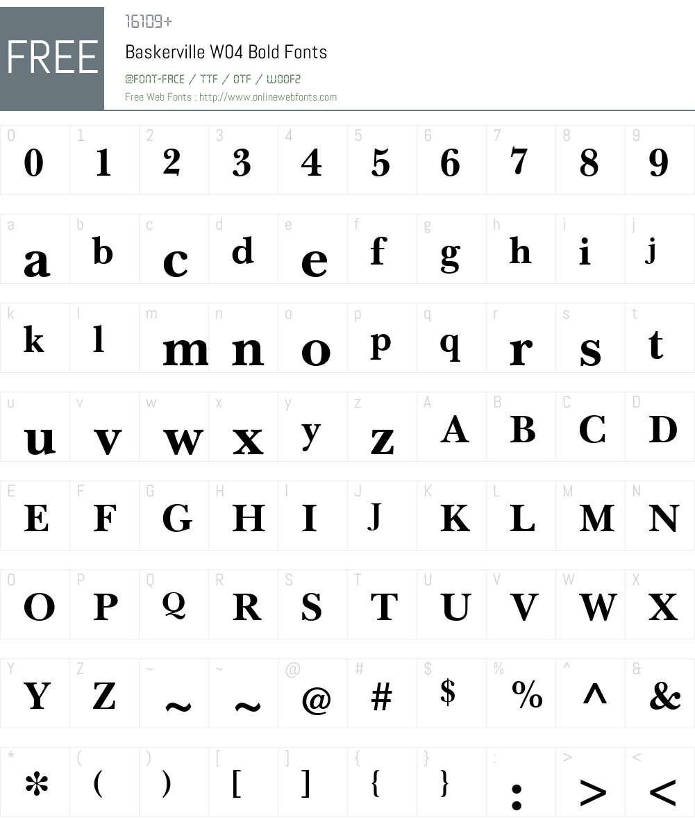 Baskerville Font Screenshots