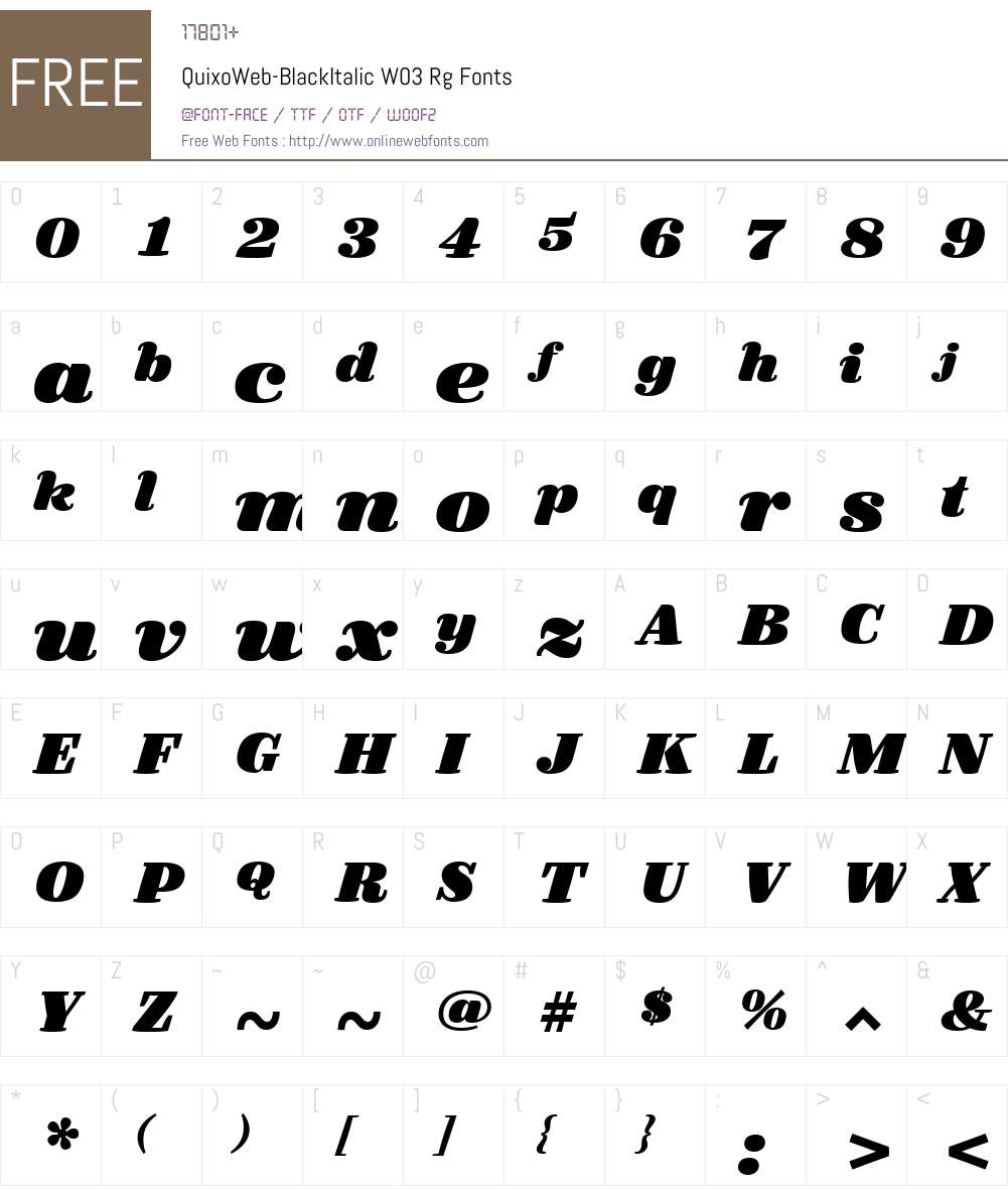 FF Quixo Font Screenshots