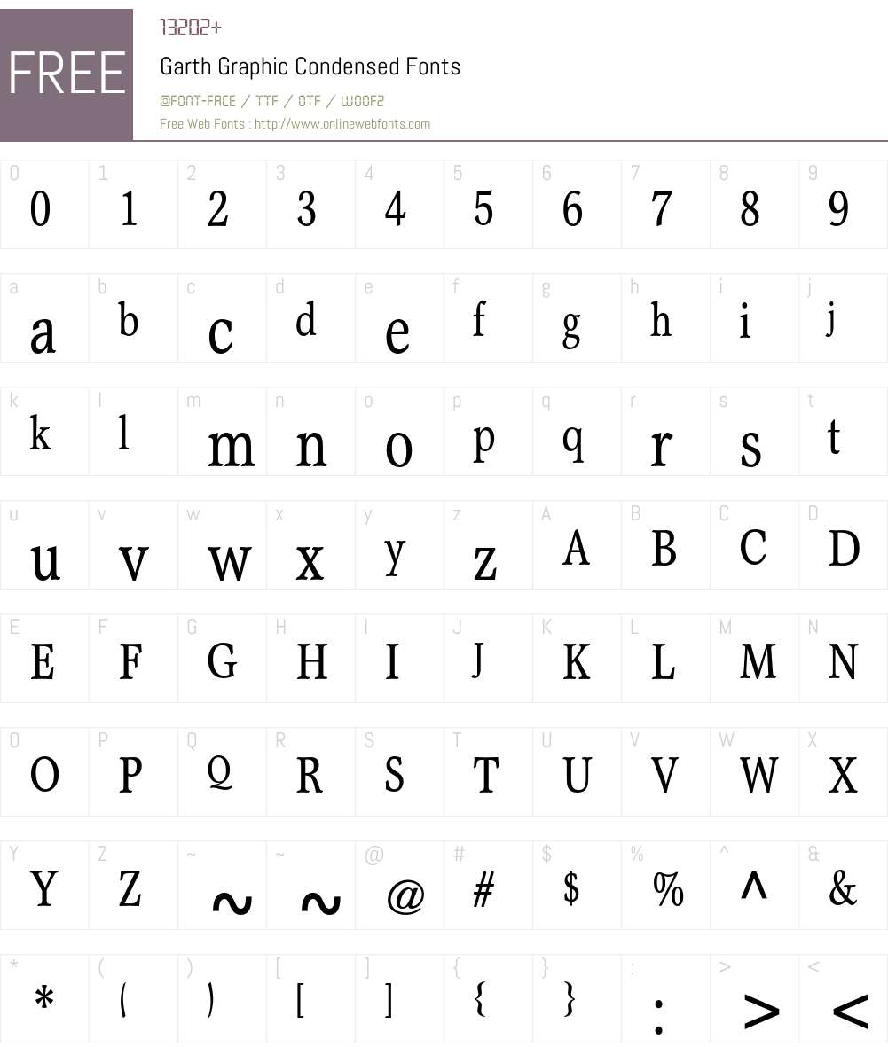 Garth Graphic Font Screenshots