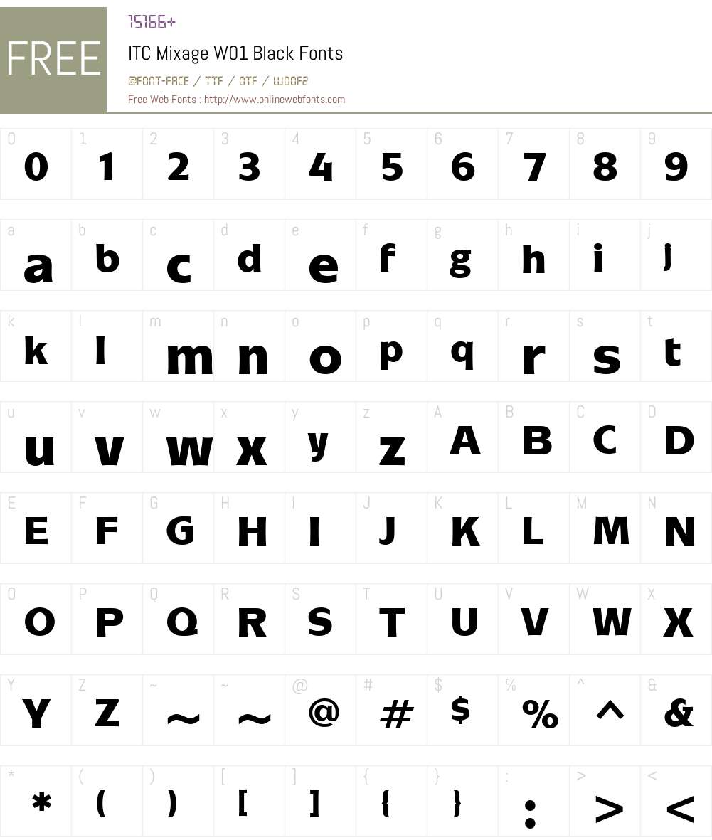 ITCMixageW01-Black Font Screenshots
