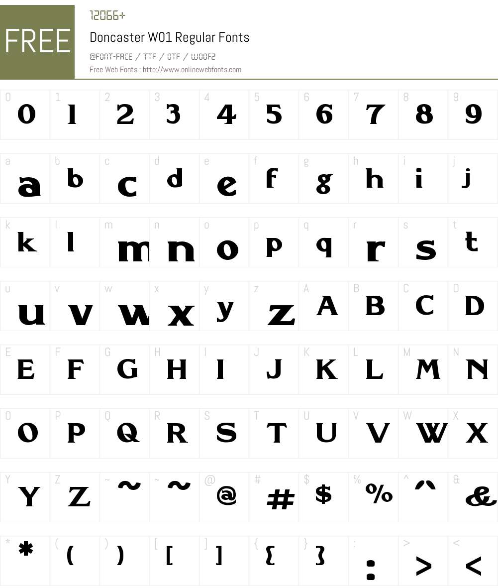 DoncasterW01-Regular Font Screenshots