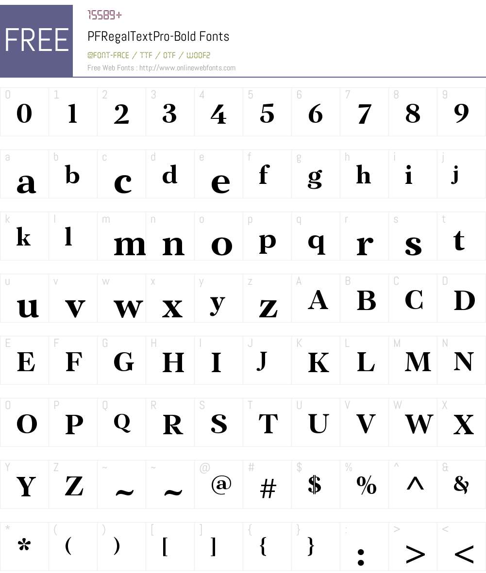 PF Regal Text Pro Font Screenshots