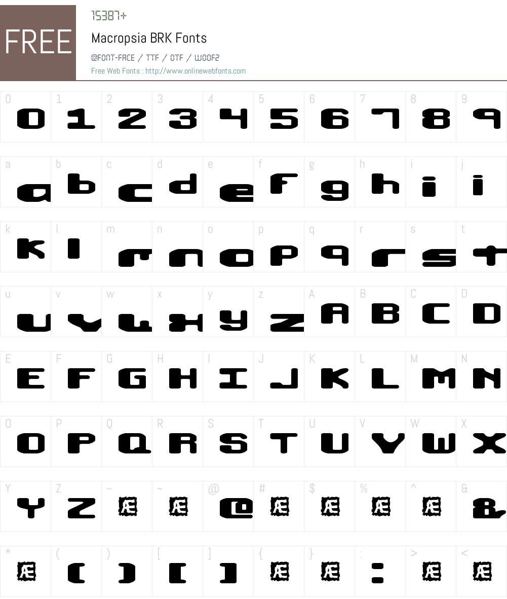 Macropsia BRK Font Screenshots