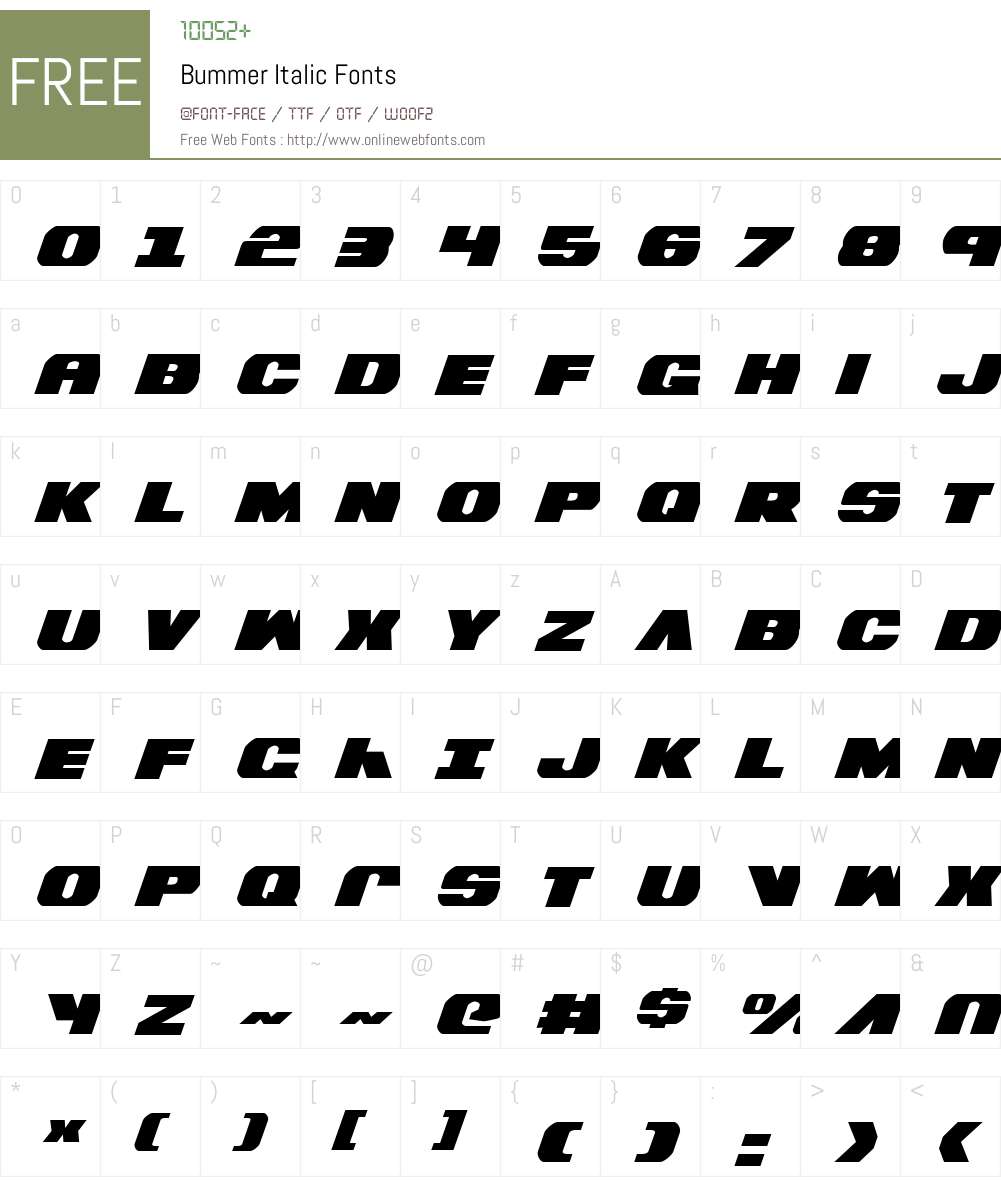 Bummer Italic Font Screenshots