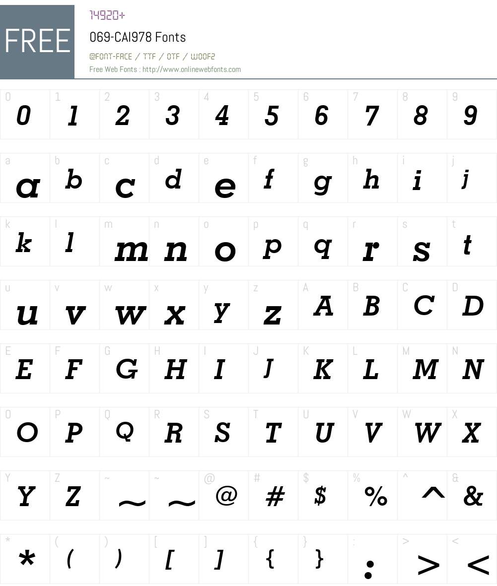 069-CAI978 Font Screenshots