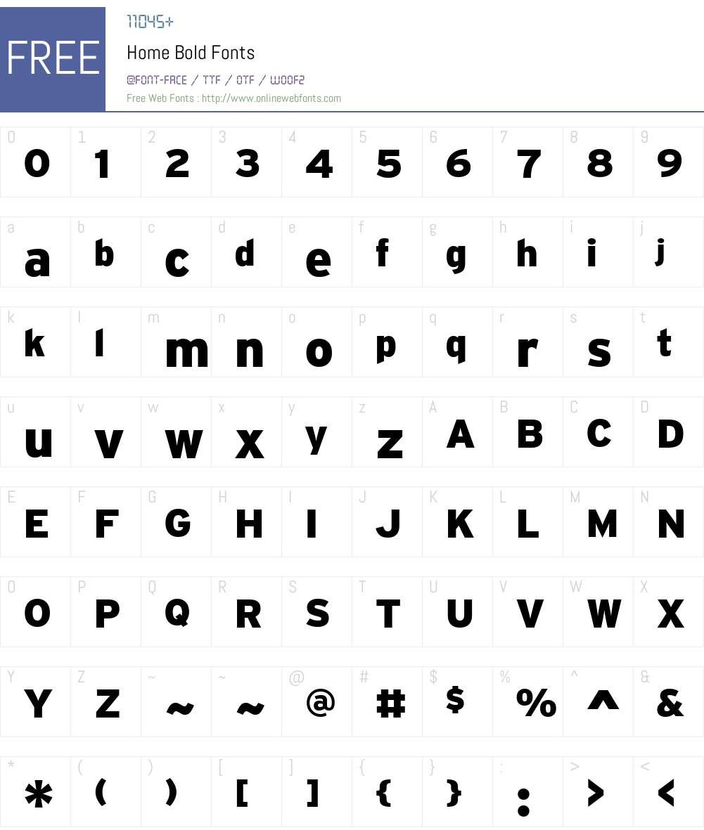 Home Font Screenshots