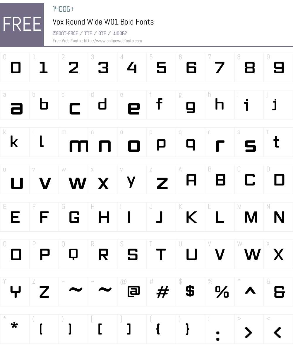 VoxRoundWideW01-Bold Font Screenshots