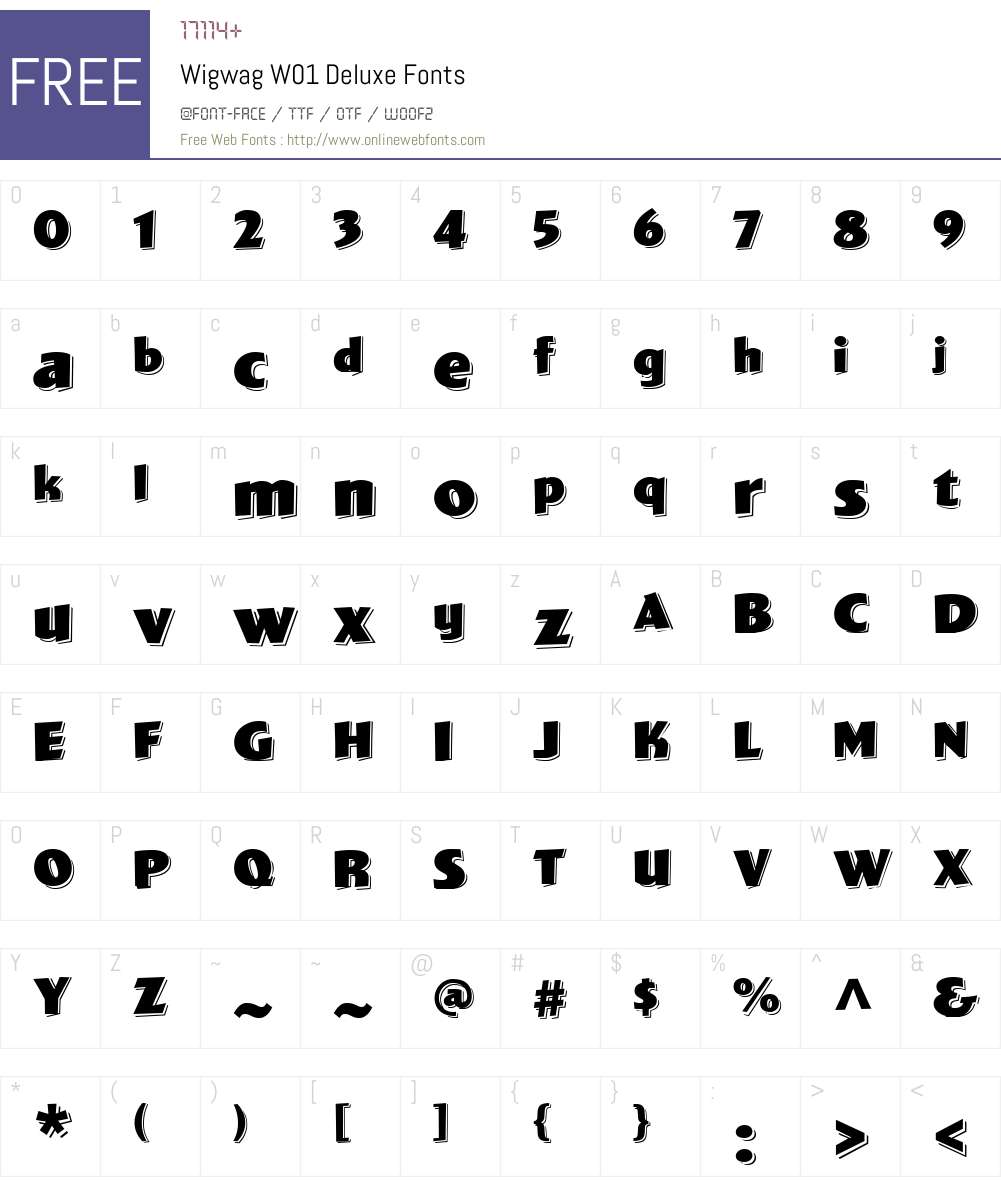 WigwagW01-Deluxe Font Screenshots