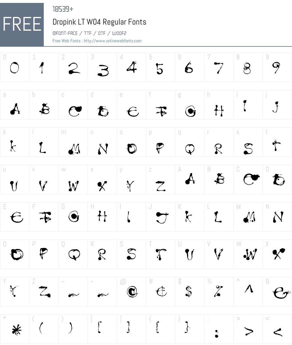 Linotype Dropink Font Screenshots