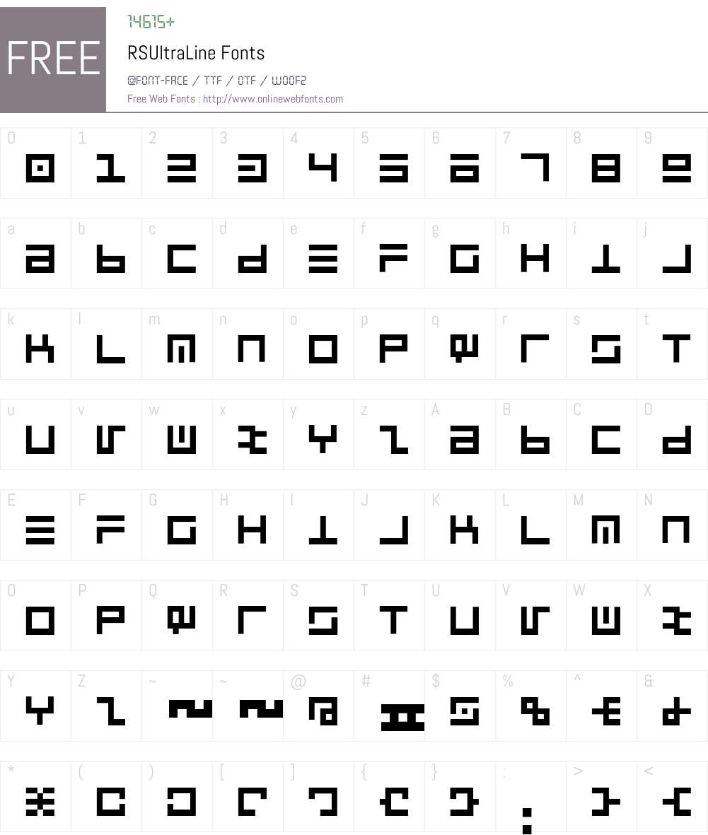 RSUltraLine Font Screenshots