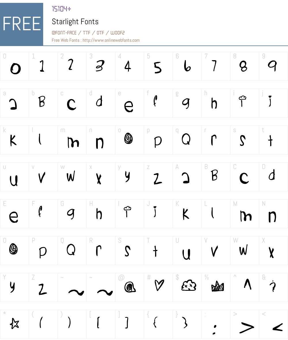Starlight Font Screenshots