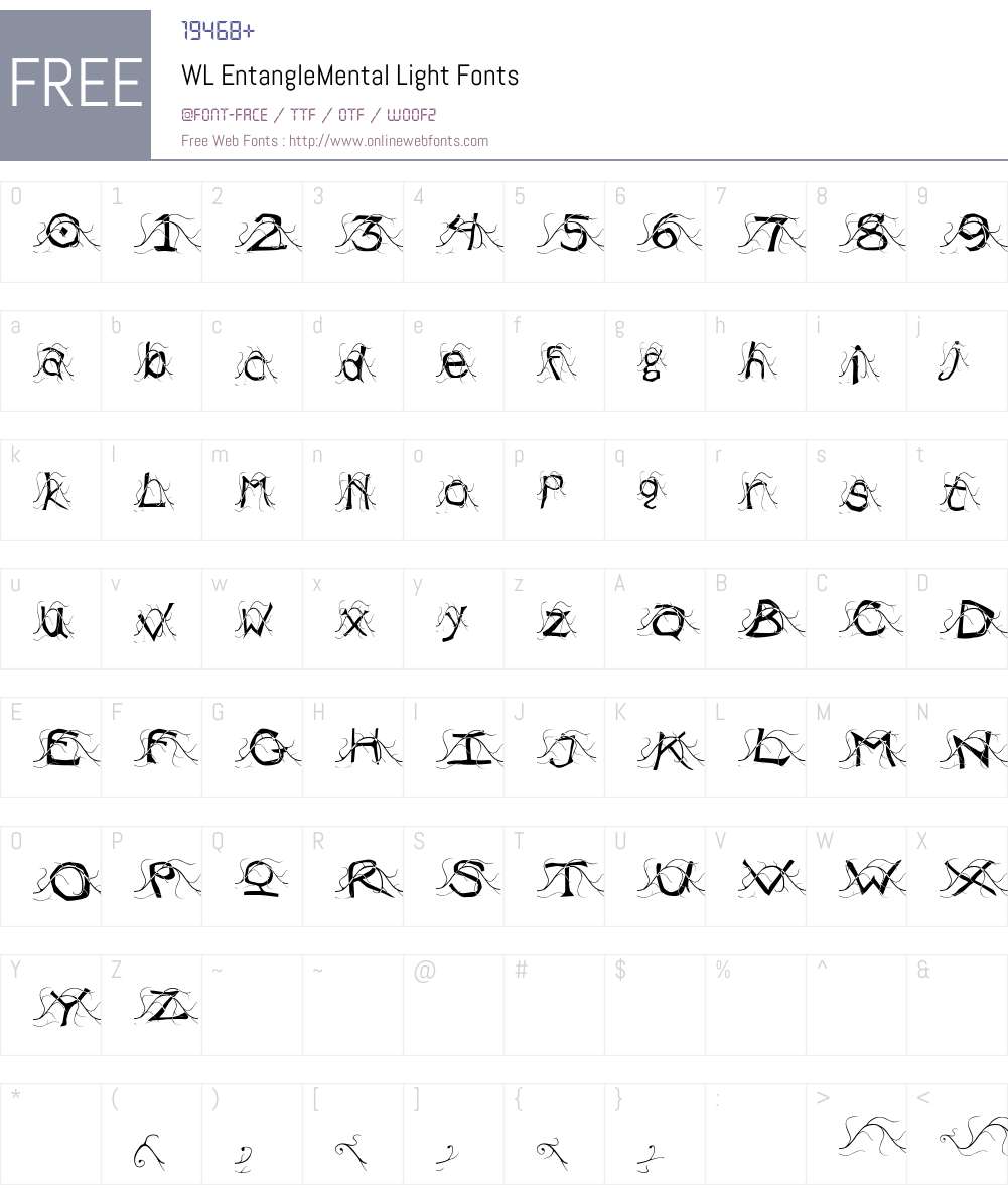 WL EntangleMental Font Screenshots