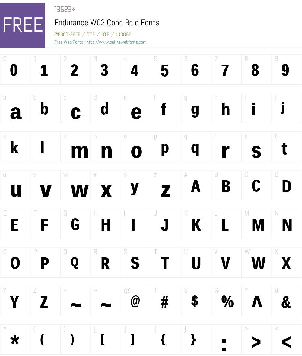 Endurance Font Screenshots