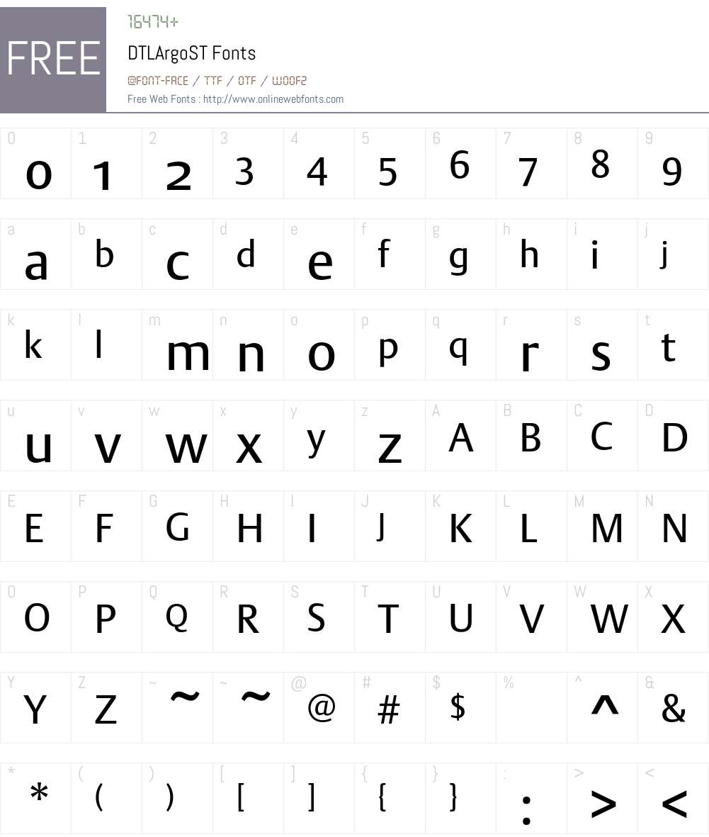 DTL Argo Font Screenshots