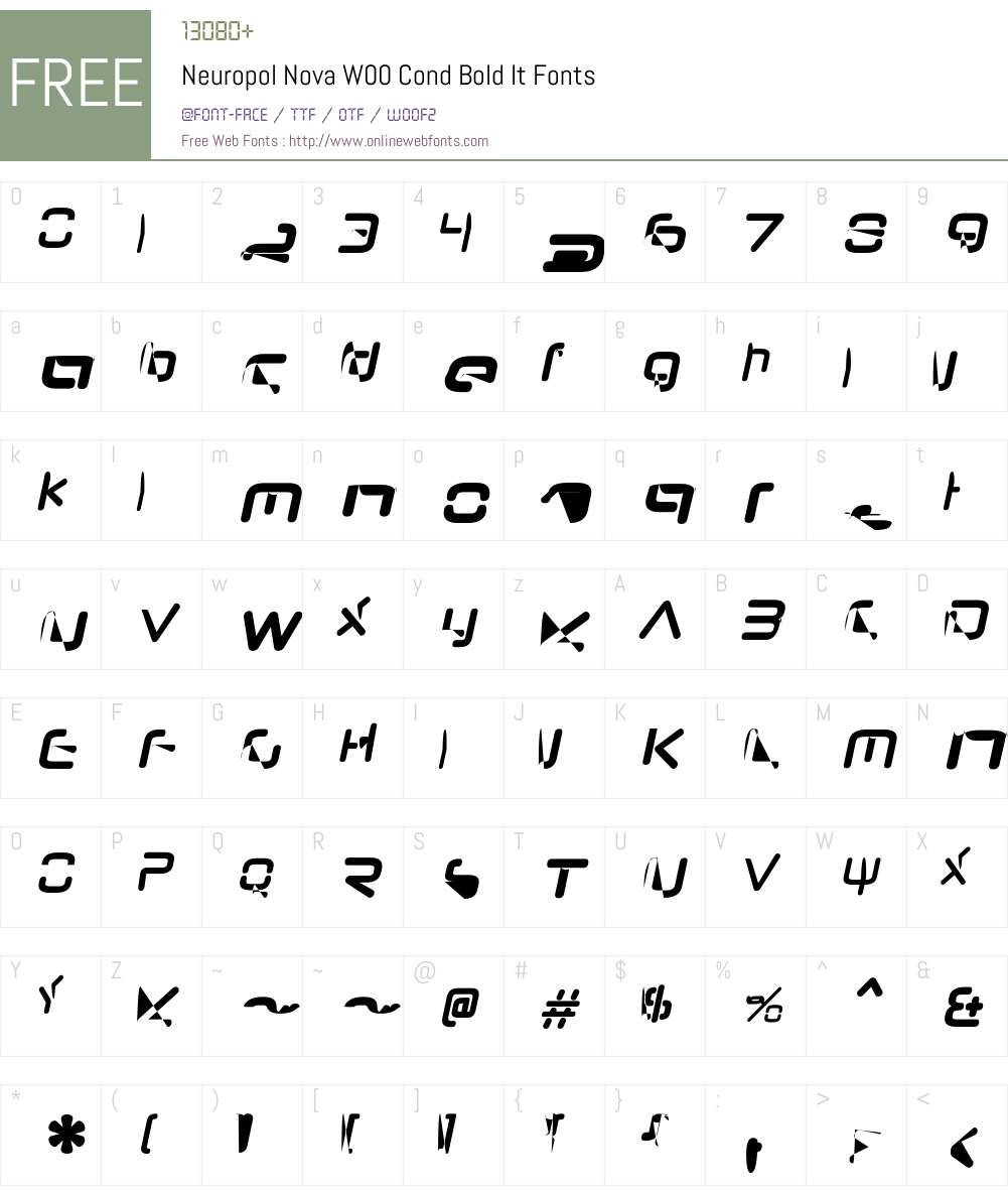 NeuropolNovaW00-CondBoldIt Font Screenshots