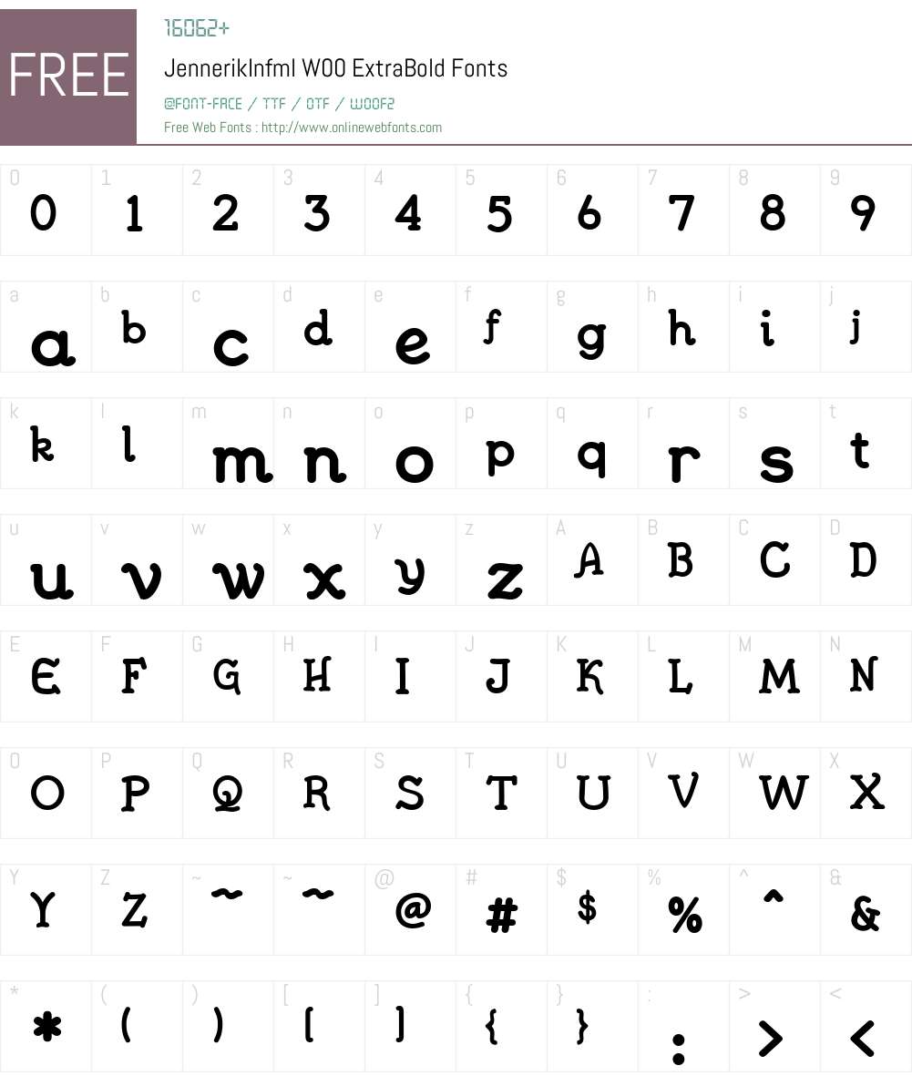 JennerikInfmlW00-ExtraBold Font Screenshots