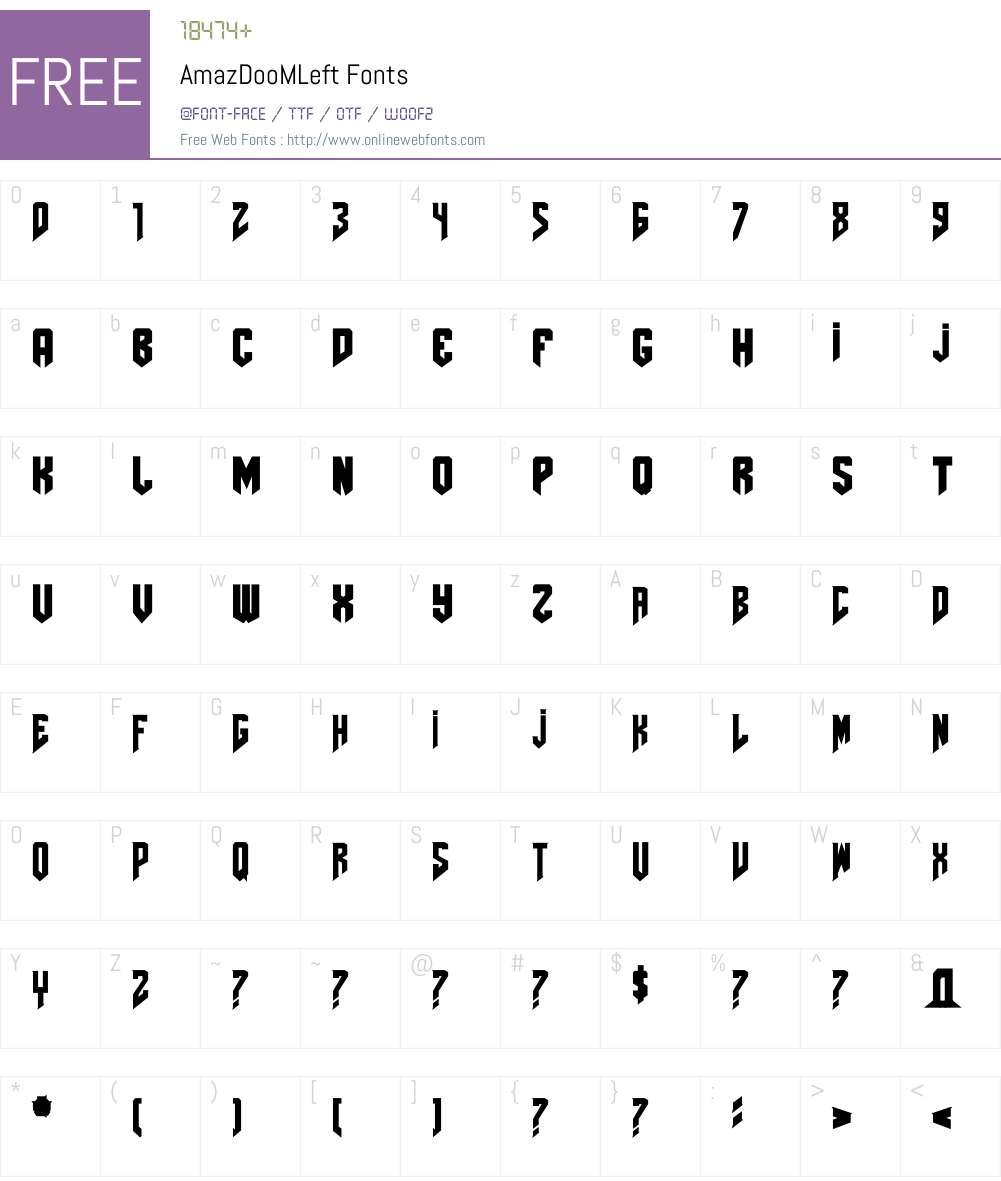 AmazDooMLeft Font Screenshots