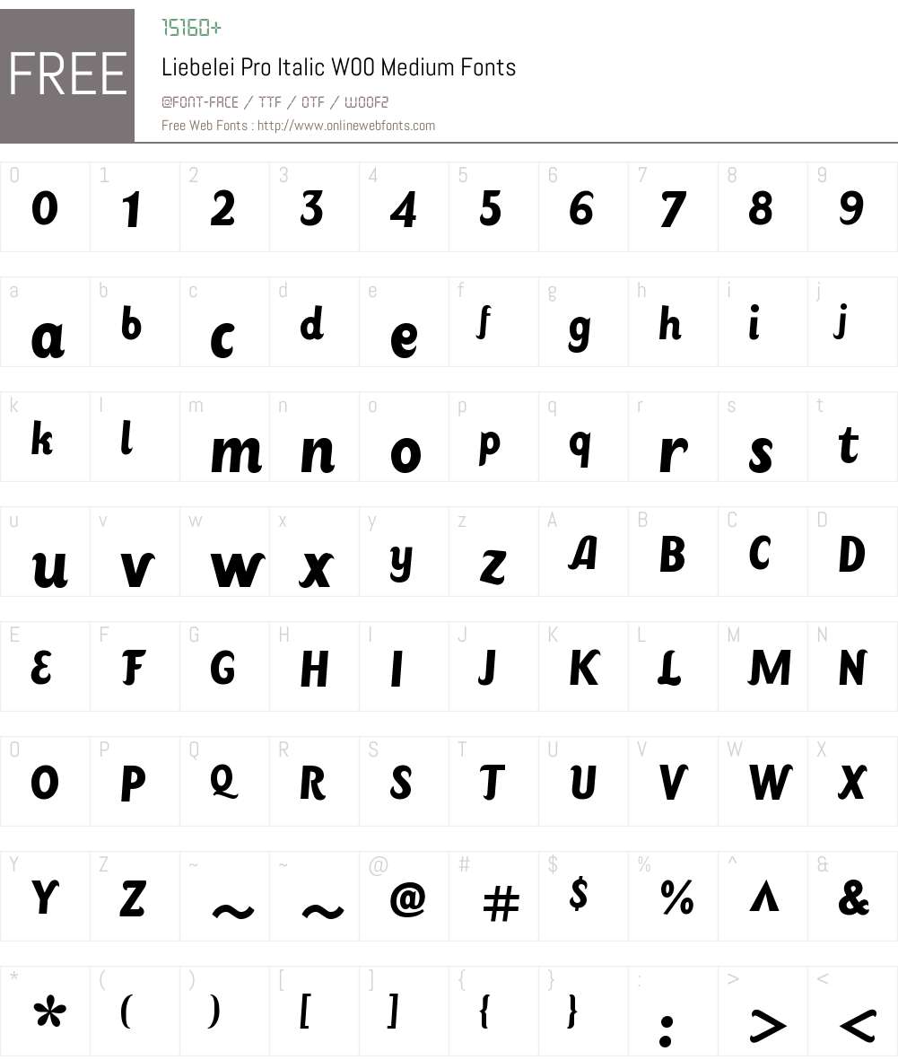 LiebeleiProItalicW00-Medium Font Screenshots