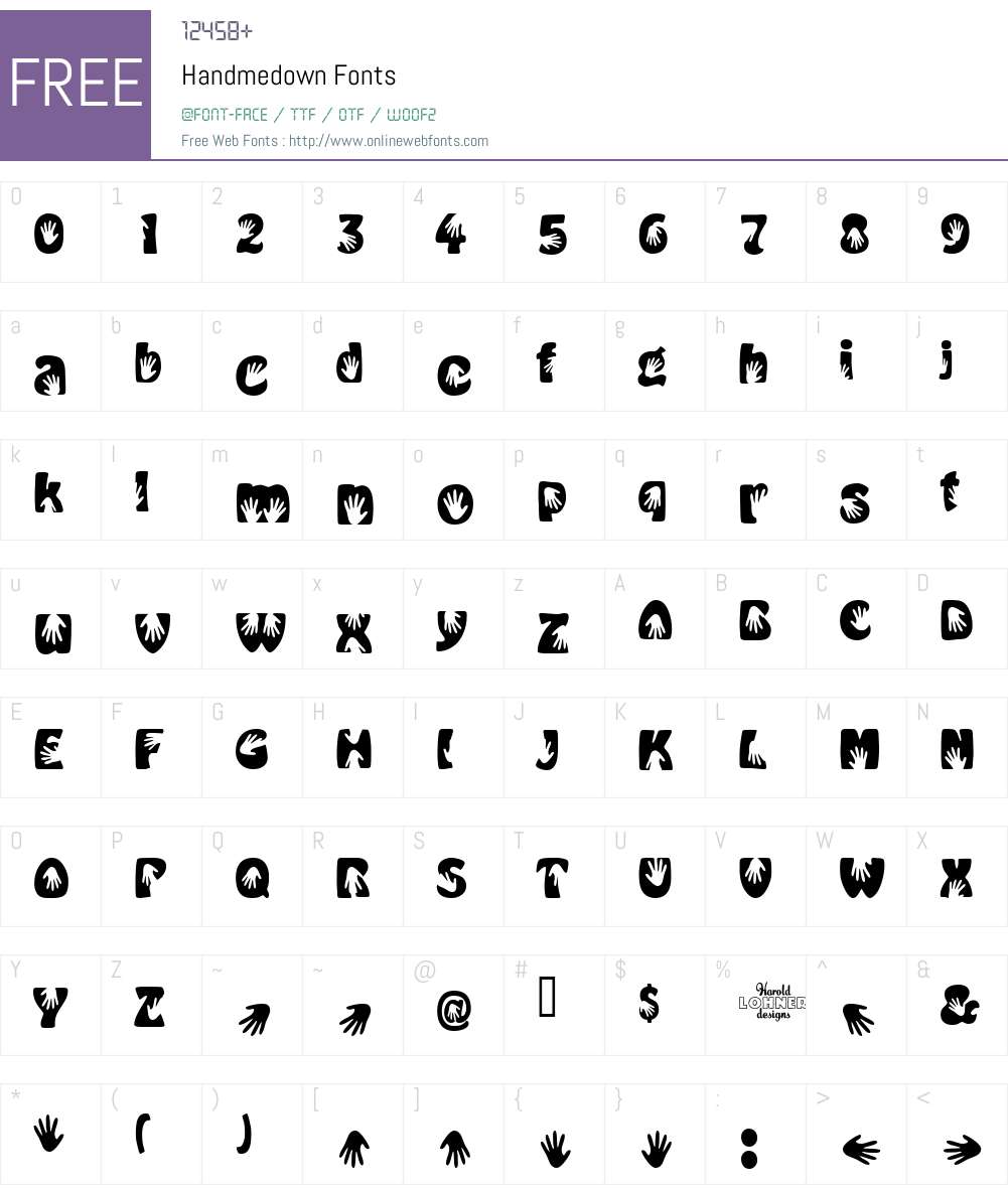 Handmedown Font Screenshots
