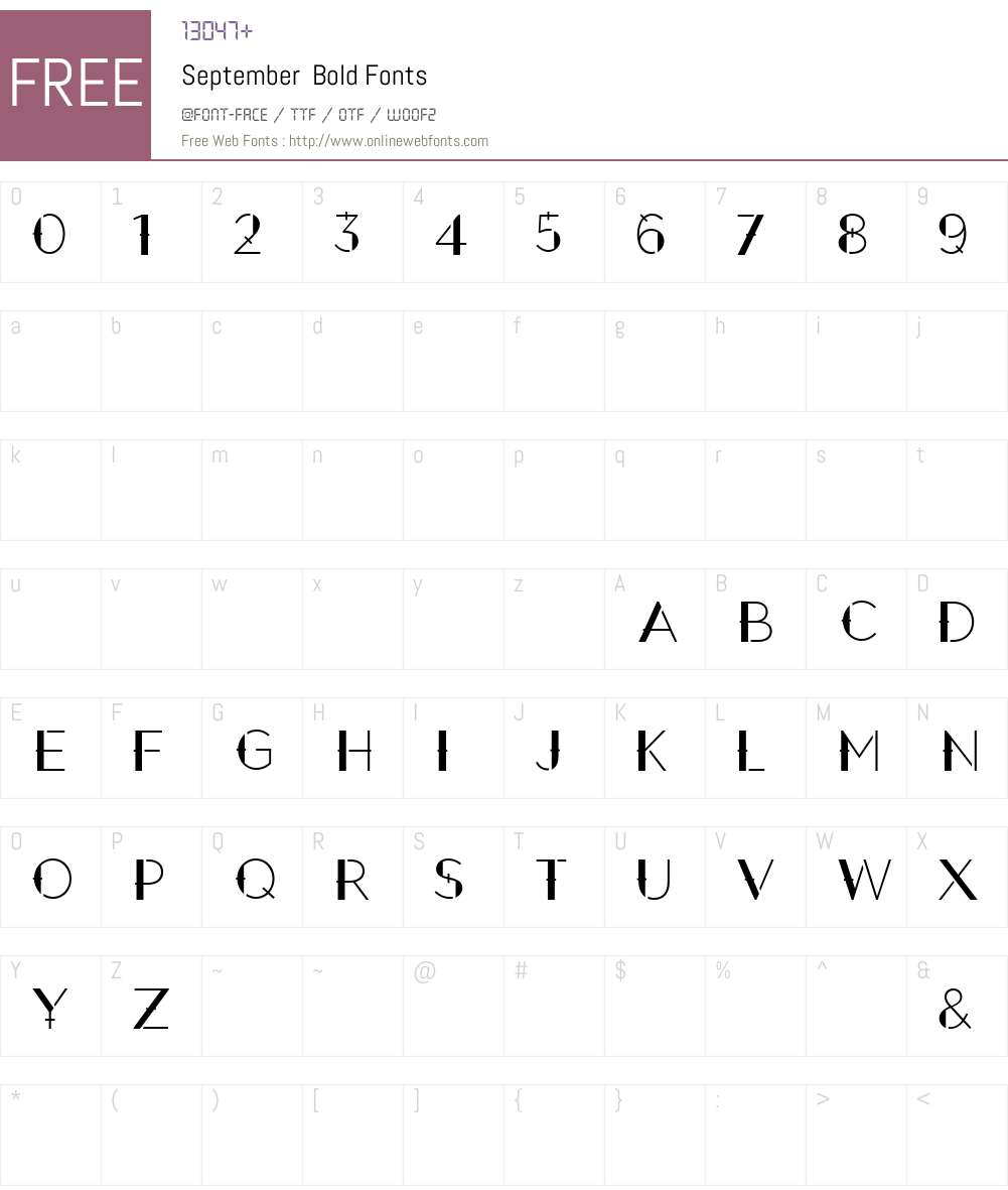 September Font Screenshots