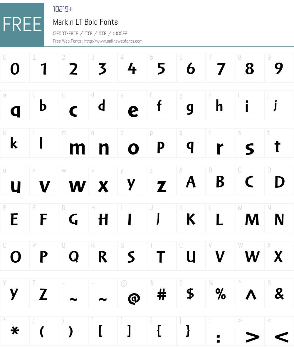 Markin LT Regular Font Screenshots