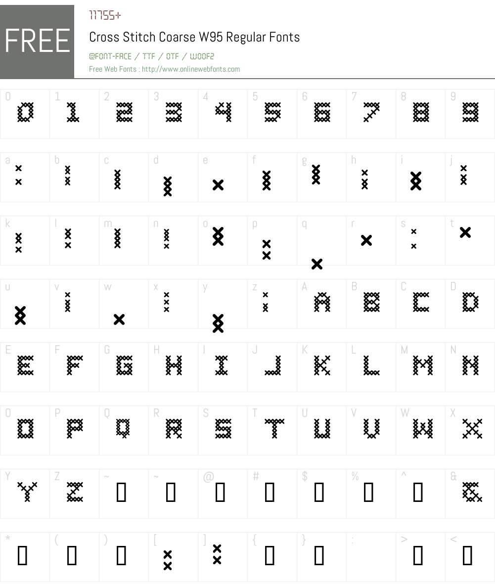 Cross Stitch Coarse Font Screenshots