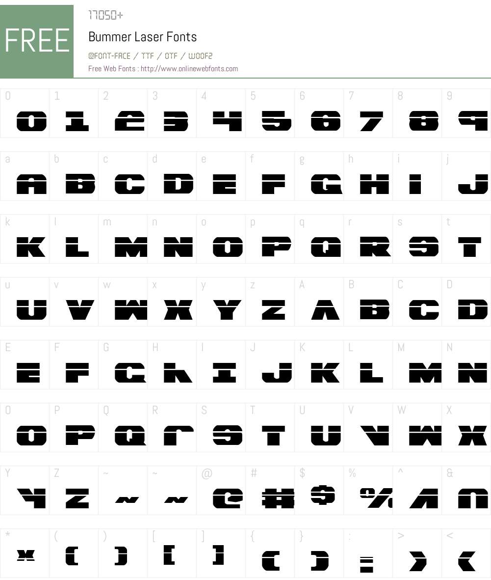 Bummer Laser Font Screenshots