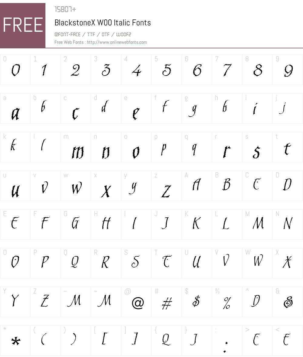 BlackstoneX Font Screenshots