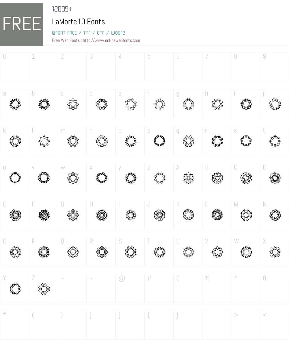 LaMorte10 Font Screenshots