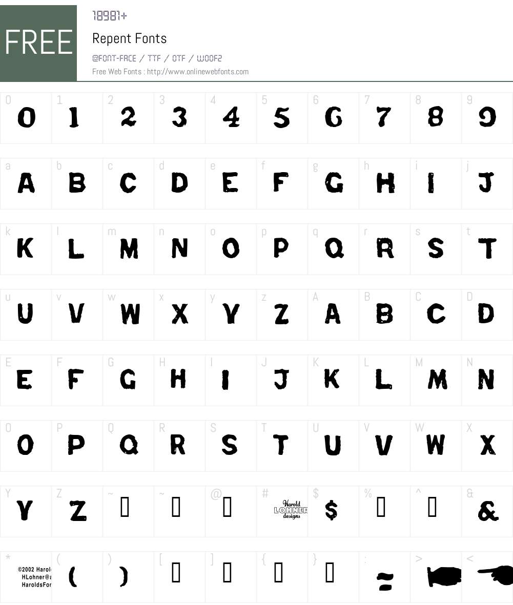 Repent Font Screenshots