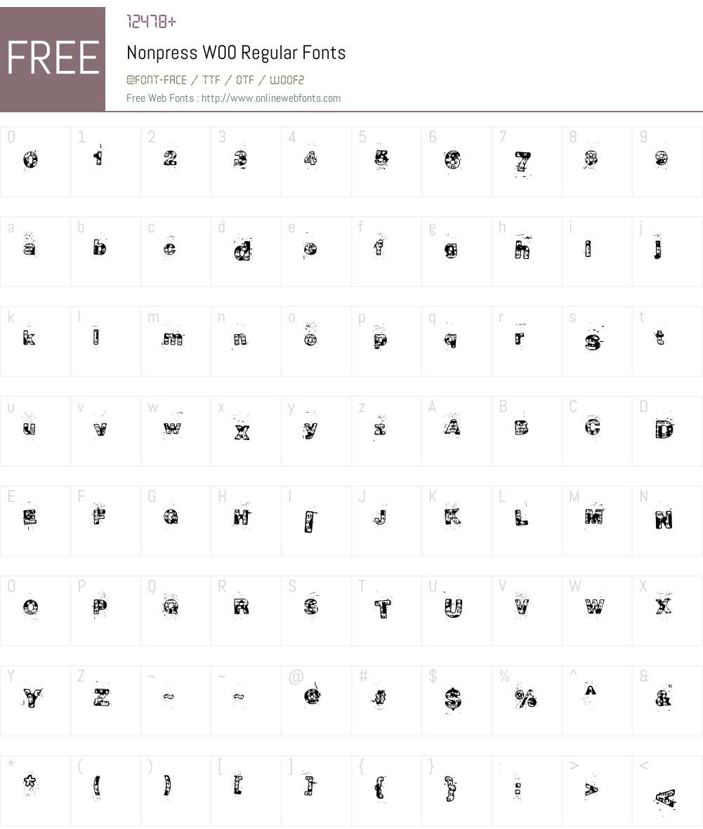 NonpressW00-Regular Font Screenshots