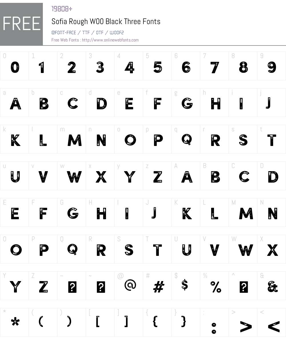 SofiaRoughW00-BlackThree Font Screenshots